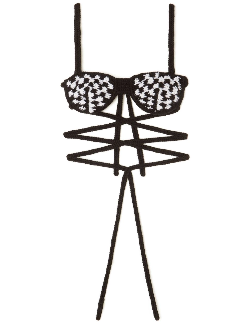 Cheap Alanui bra crochet Women check-pattern 0405